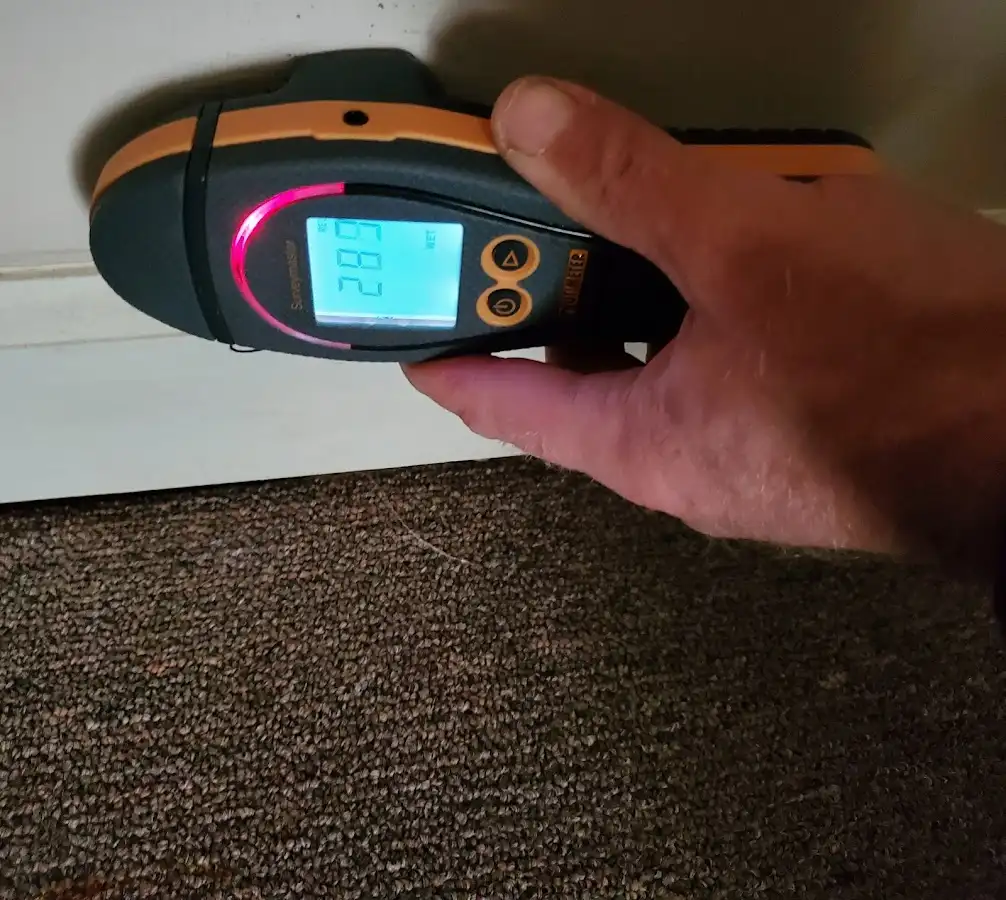 Moisture detection at baseboard during Sewage Cleanup & Sanitation in Peachtree Corners
